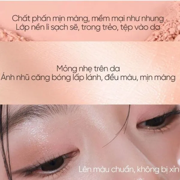 Bảng Phấn Mắt JUDYDOLL 8g 3 Màu Tự Nhiên Lâu Trôi Bám Màu Đa Sắc Màu Lì Kết Hợp Kèm Ô Nhũ Lấp Lánh