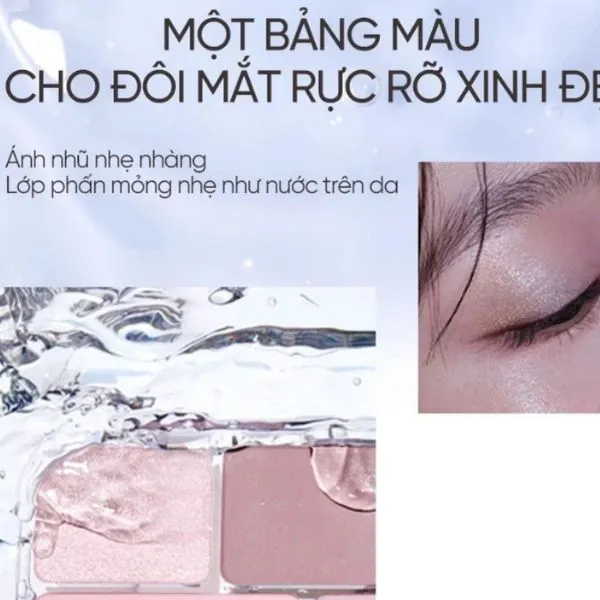 Bảng Phấn Mắt JUDYDOLL 8g 3 Màu Tự Nhiên Lâu Trôi Bám Màu Đa Sắc Màu Lì Kết Hợp Kèm Ô Nhũ Lấp Lánh